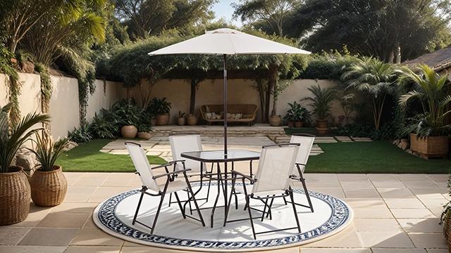 Fallone 7 Pc. Outdoor Dining Set - U&U Home Budget Furniture (Carteret, NJ)