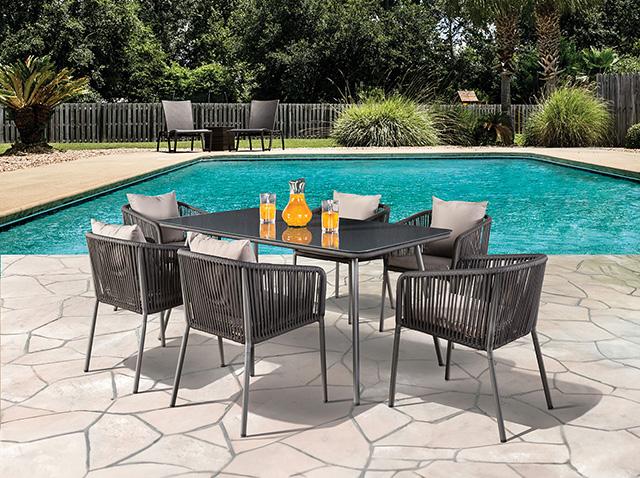 Tushari 8 Pc. Outdoor Dining Set - U&U Home Budget Furniture (Carteret, NJ)