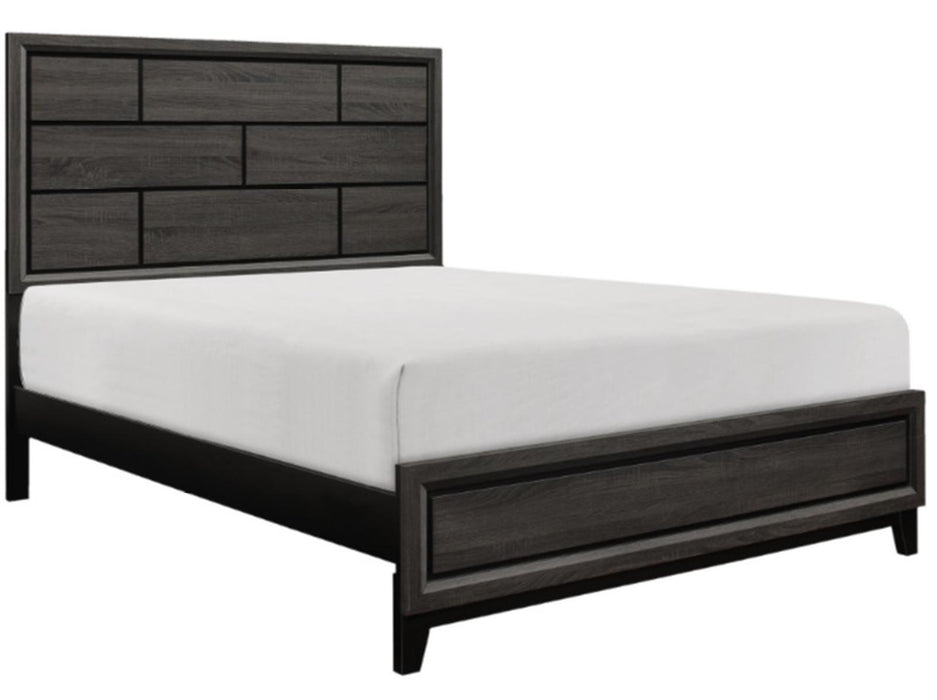 Davi Queen Panel Bed in Gray 1645-1* - U&U Home Budget Furniture (Carteret, NJ)