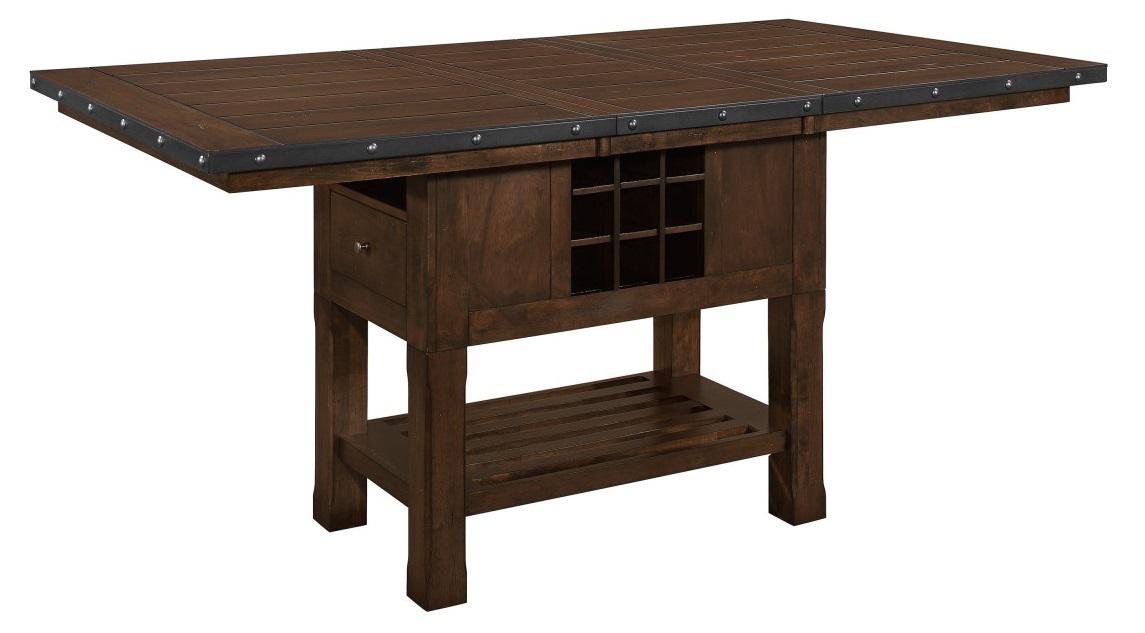 Schleiger Counter Height Dining Table in Dark Brown 5400-36XL* - U&U Home Budget Furniture (Carteret, NJ)