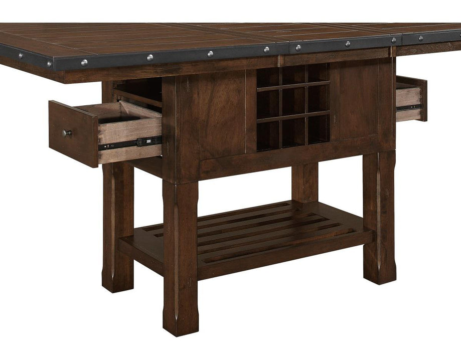 Schleiger Counter Height Dining Table in Dark Brown 5400-36XL* - U&U Home Budget Furniture (Carteret, NJ)