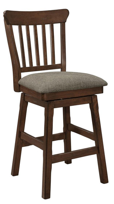 Schleiger Counter Height Swivel Chair in Dark Brown (Set of 2) - U&U Home Budget Furniture (Carteret, NJ)