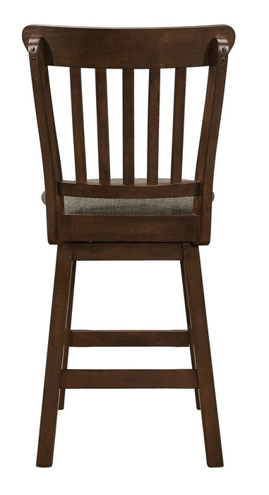 Schleiger Counter Height Swivel Chair in Dark Brown (Set of 2) - U&U Home Budget Furniture (Carteret, NJ)