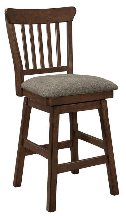 Schleiger Counter Height Swivel Chair in Dark Brown (Set of 2) - U&U Home Budget Furniture (Carteret, NJ)