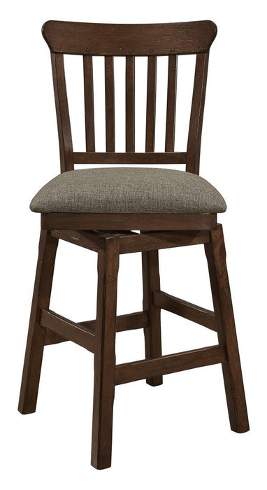 Schleiger Counter Height Swivel Chair in Dark Brown (Set of 2) - U&U Home Budget Furniture (Carteret, NJ)