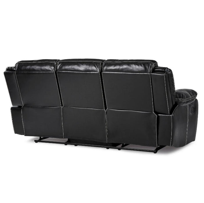 Bastrop Double Reclining Sofa in Black 8230BLK-3 - U&U Home Budget Furniture (Carteret, NJ)