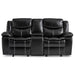 Bastrop Double Glider Reclining Loveseat in Black 8230BLK-2 - U&U Home Budget Furniture (Carteret, NJ)