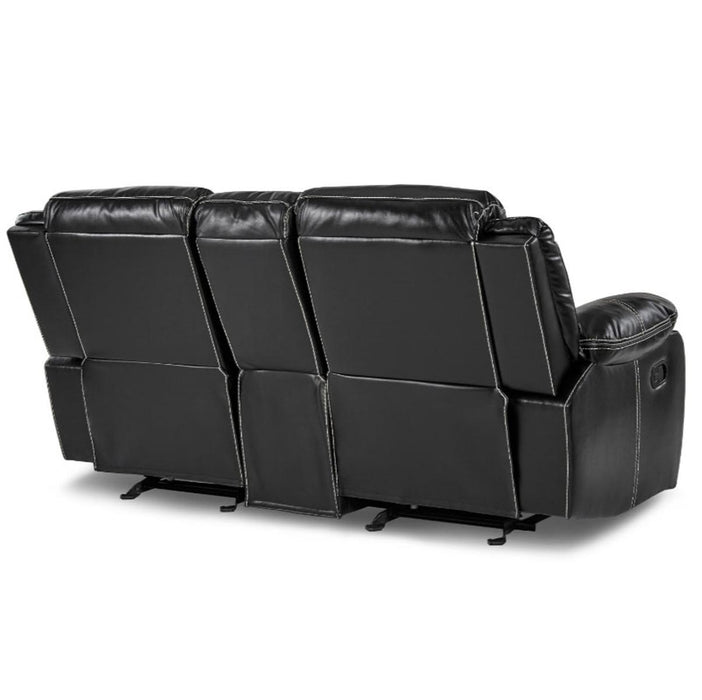 Bastrop Double Glider Reclining Loveseat in Black 8230BLK-2 - U&U Home Budget Furniture (Carteret, NJ)