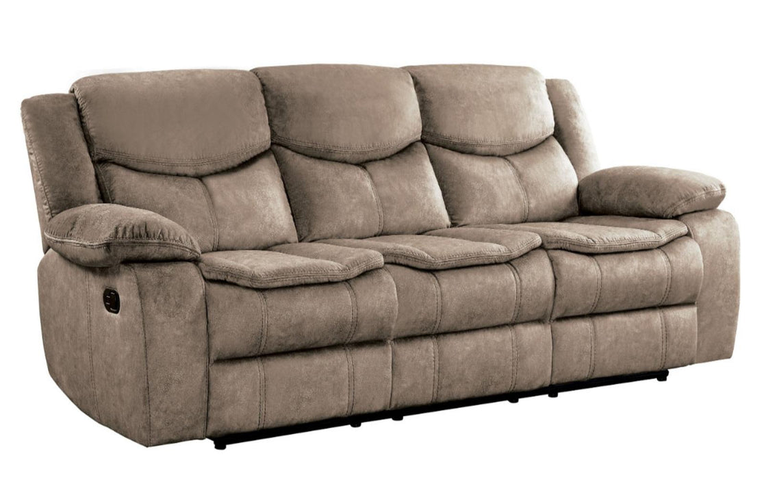 Bastrop Double Reclining Sofa in Brown 8230FBR-3 - U&U Home Budget Furniture (Carteret, NJ)