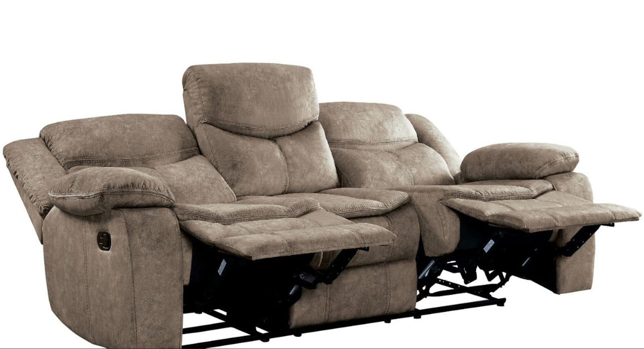 Bastrop Double Reclining Sofa in Brown 8230FBR-3 - U&U Home Budget Furniture (Carteret, NJ)
