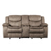 Bastrop Double Glider Reclining Loveseat in Brown 8230FBR-2 - U&U Home Budget Furniture (Carteret, NJ)