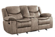 Bastrop Double Glider Reclining Loveseat in Brown 8230FBR-2 - U&U Home Budget Furniture (Carteret, NJ)