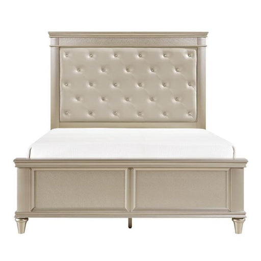 Celandine Queen Panel Bed in Pearl/Silver 1928-1* - U&U Home Budget Furniture (Carteret, NJ)