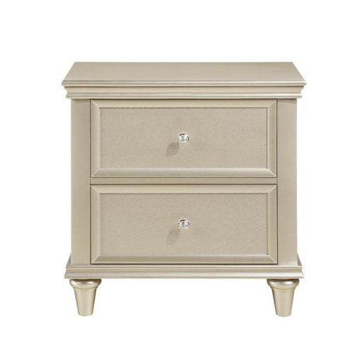 Celandine 2 Drawer Nightstand in Silver 1928-4 - U&U Home Budget Furniture (Carteret, NJ)