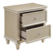Celandine 2 Drawer Nightstand in Silver 1928-4 - U&U Home Budget Furniture (Carteret, NJ)