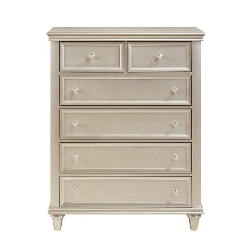 Celandine 6 Drawer Chest in Silver 1928-9 - U&U Home Budget Furniture (Carteret, NJ)