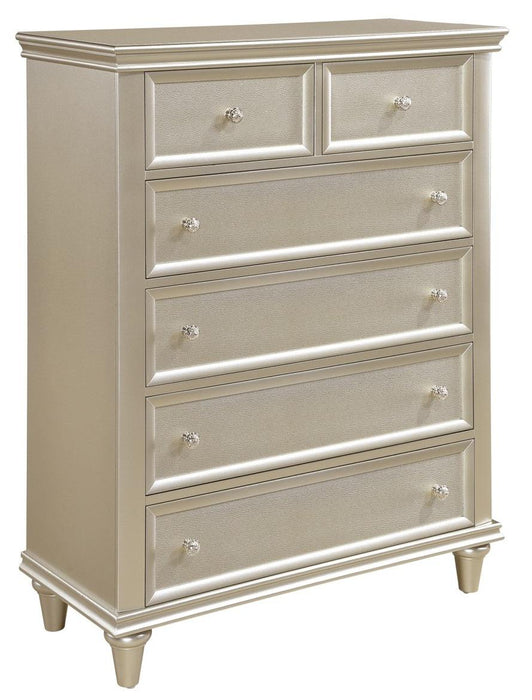Celandine 6 Drawer Chest in Silver 1928-9 - U&U Home Budget Furniture (Carteret, NJ)