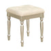 Celandine Vanity Stool in Pearl/Silver 1928-14 - U&U Home Budget Furniture (Carteret, NJ)
