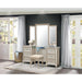 Celandine Vanity Stool in Pearl/Silver 1928-14 - U&U Home Budget Furniture (Carteret, NJ)