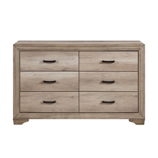 Lonan 6 Drawer Dresser in Natural 1955-5 - U&U Home Budget Furniture (Carteret, NJ)