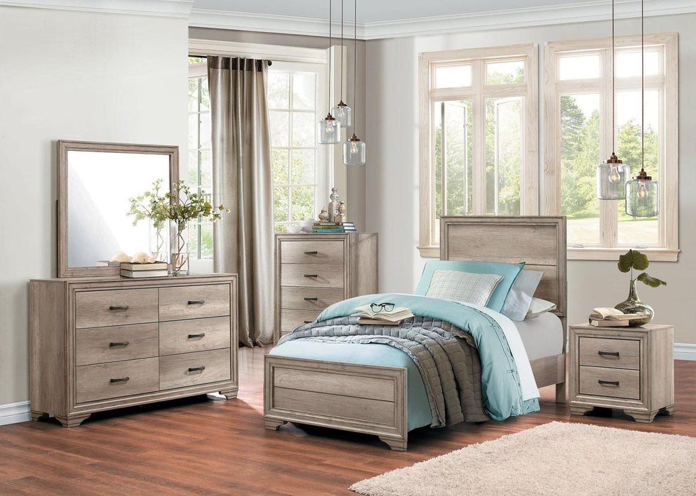 Lonan Twin Panel Bed in Natural 1955T-1* - U&U Home Budget Furniture (Carteret, NJ)