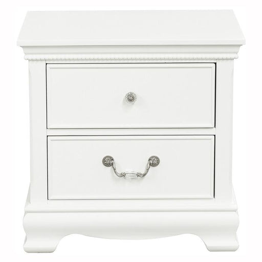 Lucida 2 Drawer Nightstand in White 2039W-4 - U&U Home Budget Furniture (Carteret, NJ)