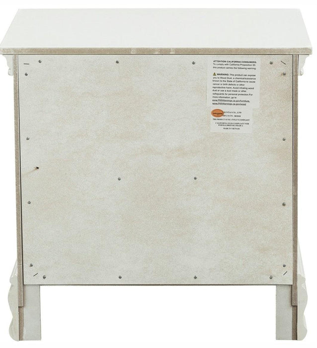 Lucida 2 Drawer Nightstand in White 2039W-4 - U&U Home Budget Furniture (Carteret, NJ)