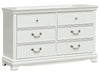 Lucida 6 Drawer Dresser in White 2039W-5 - U&U Home Budget Furniture (Carteret, NJ)
