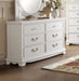 Lucida 6 Drawer Dresser in White 2039W-5 - U&U Home Budget Furniture (Carteret, NJ)