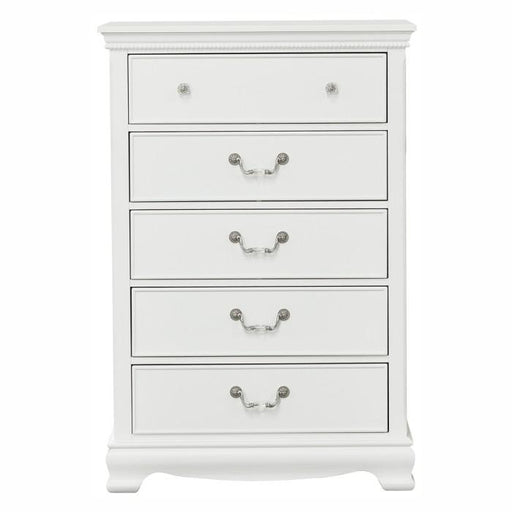 Lucida 5 Drawer Chest in White 2039W-9 - U&U Home Budget Furniture (Carteret, NJ)