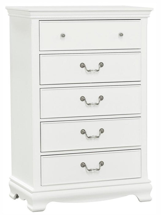 Lucida 5 Drawer Chest in White 2039W-9 - U&U Home Budget Furniture (Carteret, NJ)