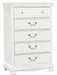Lucida 5 Drawer Chest in White 2039W-9 - U&U Home Budget Furniture (Carteret, NJ)