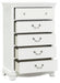 Lucida 5 Drawer Chest in White 2039W-9 - U&U Home Budget Furniture (Carteret, NJ)
