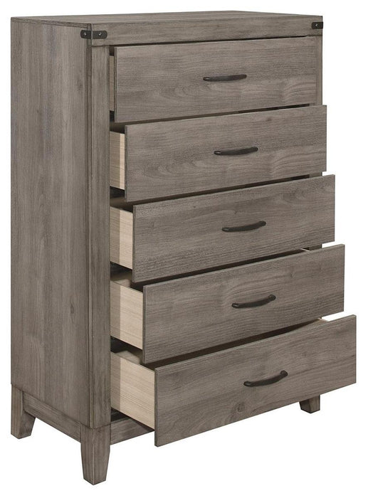 Woodrow 5 Drawer Chest in Gray 2042-9 - U&U Home Budget Furniture (Carteret, NJ)