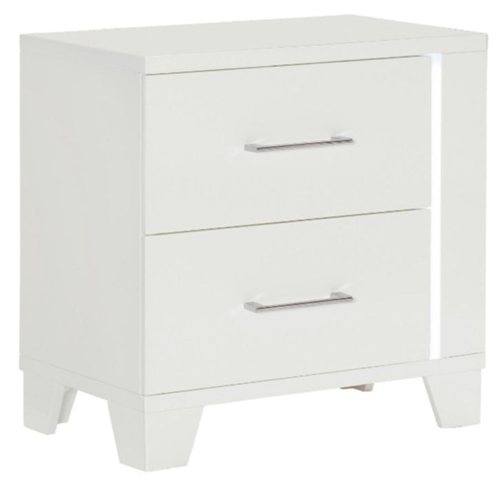 Kerren Nightstand in White 1678W-4 - U&U Home Budget Furniture (Carteret, NJ)