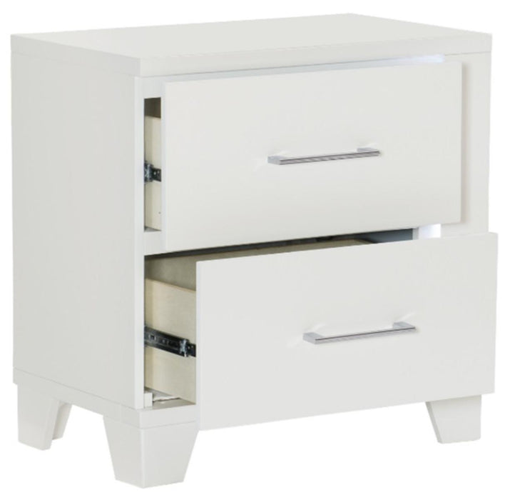 Kerren Nightstand in White 1678W-4 - U&U Home Budget Furniture (Carteret, NJ)