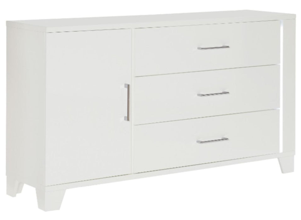 Kerren Dresser in White 1678W-5 - U&U Home Budget Furniture (Carteret, NJ)