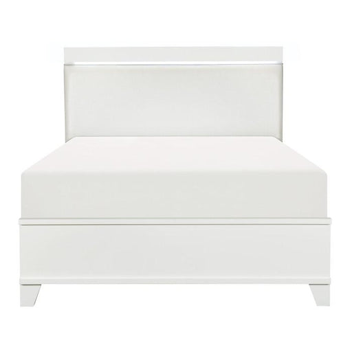 Kerren Queen Platform Bed in White 1678W-1* - U&U Home Budget Furniture (Carteret, NJ)