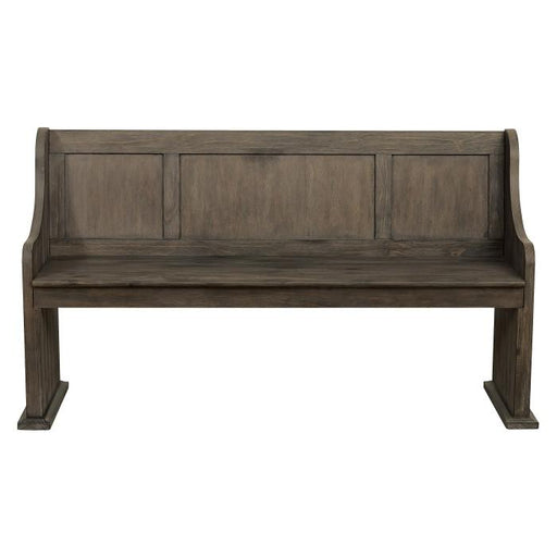 Toulon Bench with Curved Arms in Dark Pewter 5438-14A - U&U Home Budget Furniture (Carteret, NJ)