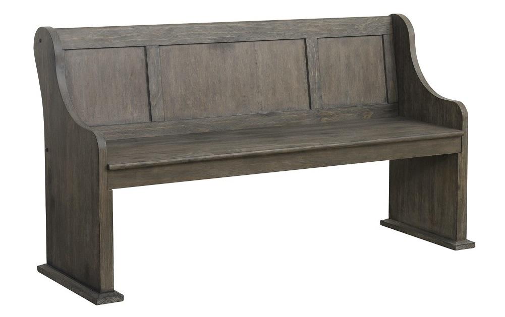 Toulon Bench with Curved Arms in Dark Pewter 5438-14A - U&U Home Budget Furniture (Carteret, NJ)