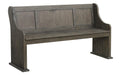 Toulon Bench with Curved Arms in Dark Pewter 5438-14A - U&U Home Budget Furniture (Carteret, NJ)