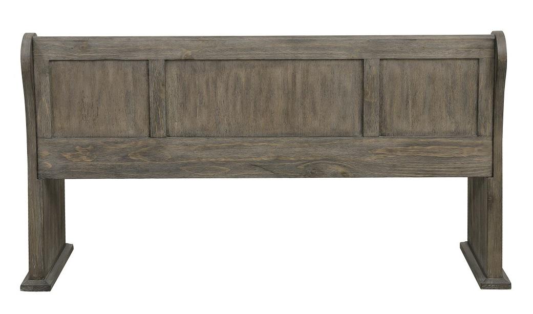 Toulon Bench with Curved Arms in Dark Pewter 5438-14A - U&U Home Budget Furniture (Carteret, NJ)