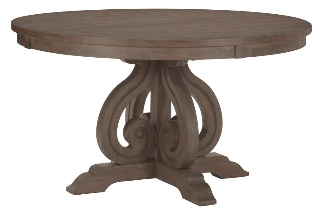 Toulon  Round Dining Table in Dark Pewter 5438-54* - U&U Home Budget Furniture (Carteret, NJ)
