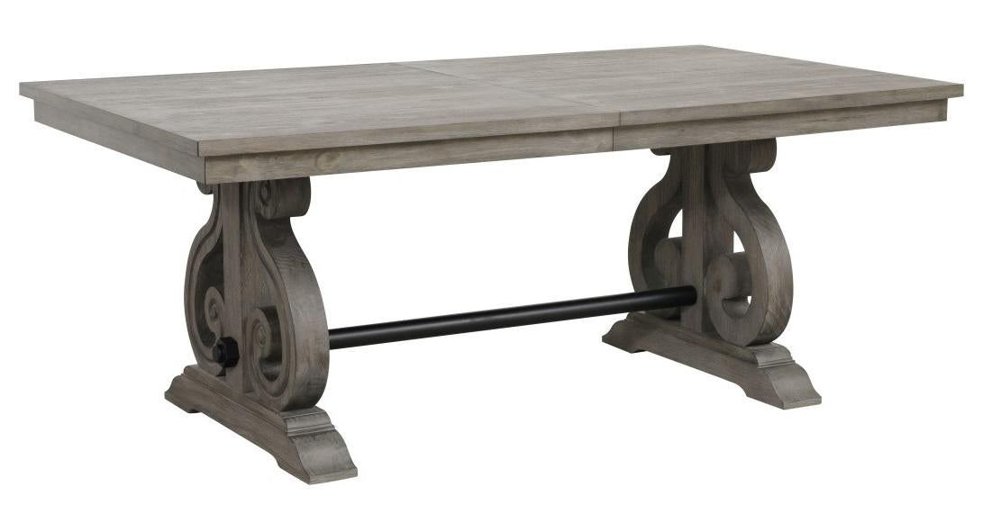 Toulon Dining Table in Dark Pewter 5438-96* - U&U Home Budget Furniture (Carteret, NJ)