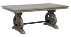 Toulon Dining Table in Dark Pewter 5438-96* - U&U Home Budget Furniture (Carteret, NJ)