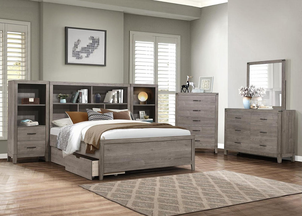 Woodrow Queen Platform Bed in Gray 2042NB-1* - U&U Home Budget Furniture (Carteret, NJ)