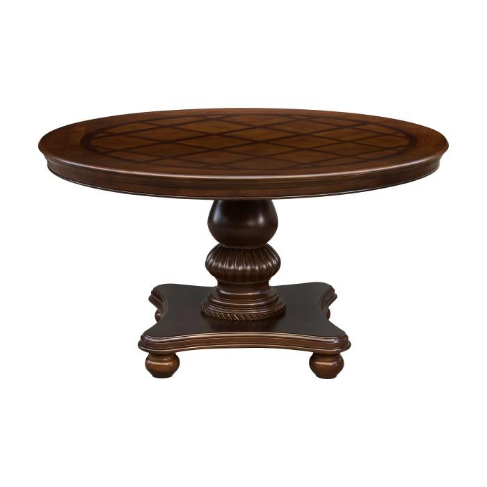 Lordsburg Round Dining Table in Brown Cherry 5473-54* - U&U Home Budget Furniture (Carteret, NJ)
