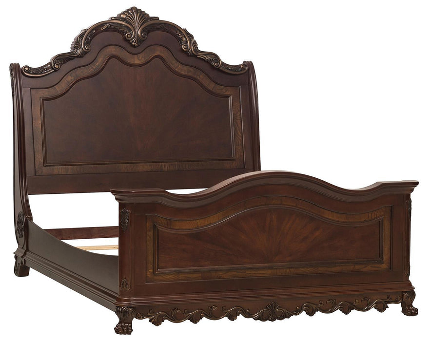 Deryn Park Queen Sleigh Bed in Cherry 2243SL-1 - U&U Home Budget Furniture (Carteret, NJ)