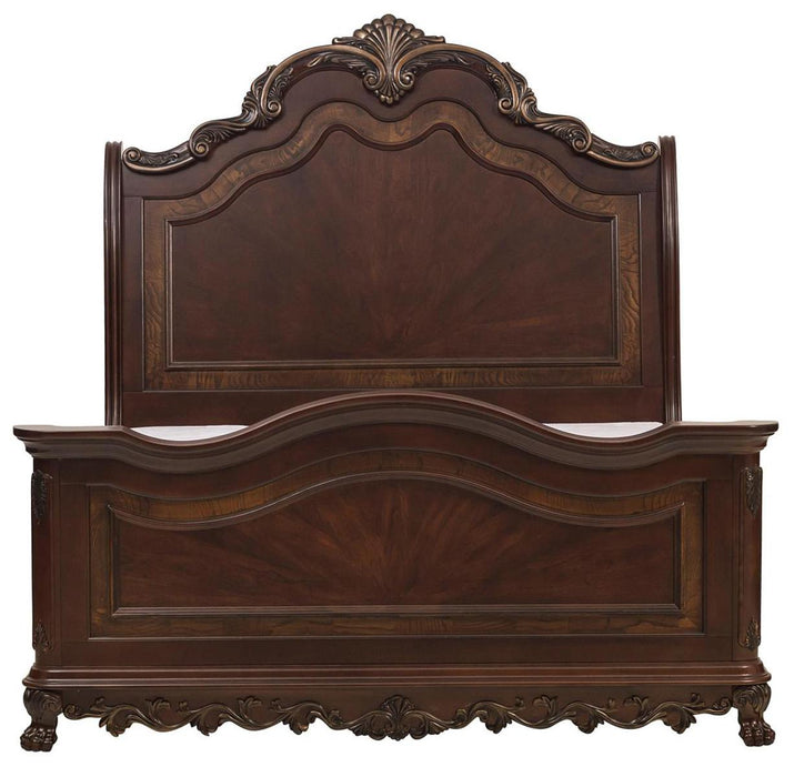 Deryn Park Queen Sleigh Bed in Cherry 2243SL-1 - U&U Home Budget Furniture (Carteret, NJ)