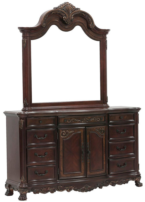 Deryn Park Mirror in Cherry 2243-6 - U&U Home Budget Furniture (Carteret, NJ)